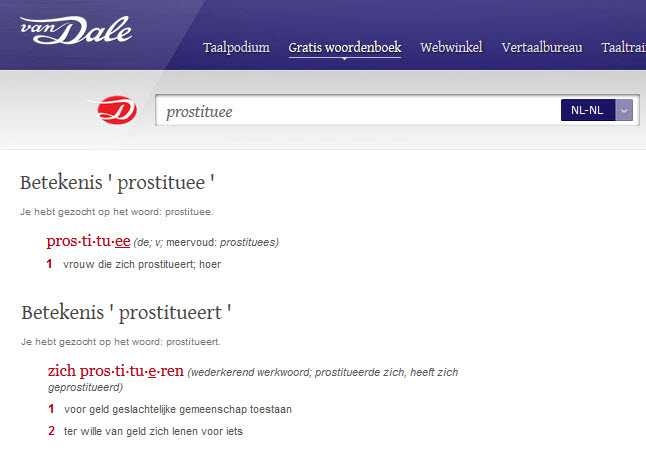 dag van een prostituee