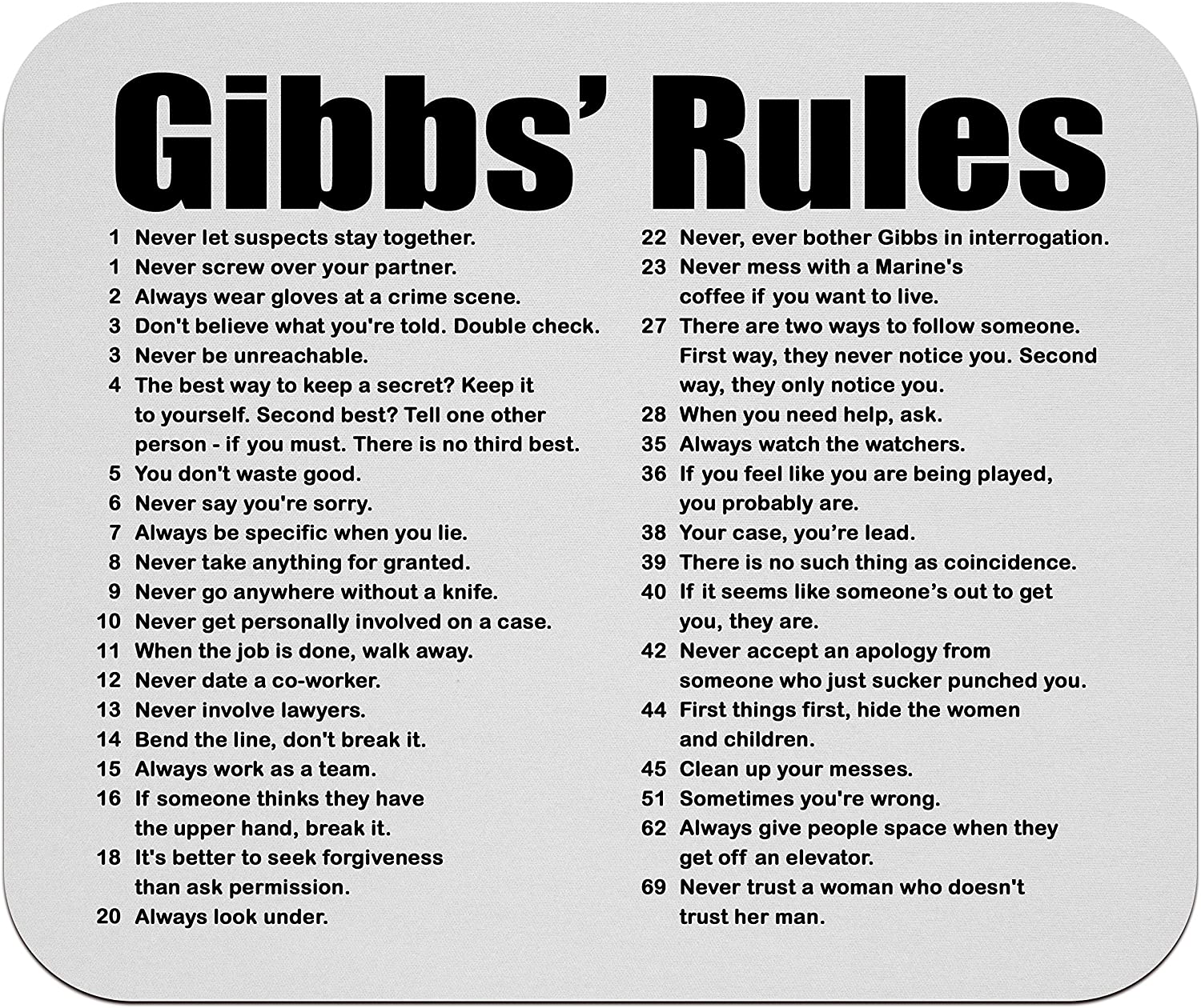 Gibb's rules